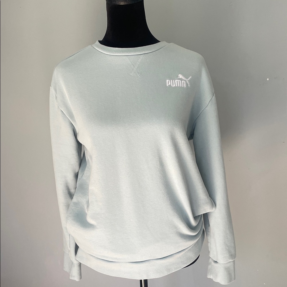Puma Soft blue Crewneck Sweatshirt with pockets